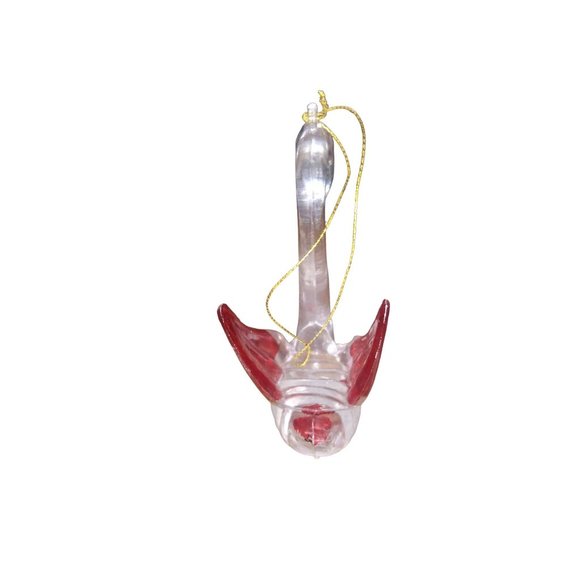 VTG Lucite Swan Ornament Acrylic Red Swan Holiday Ornament Hong Kong - Picture 4 of 8